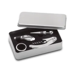 Gift Campaign Set da vino con cofanetto di metallo e 4 accessori Albarino> Gadget Per Vino