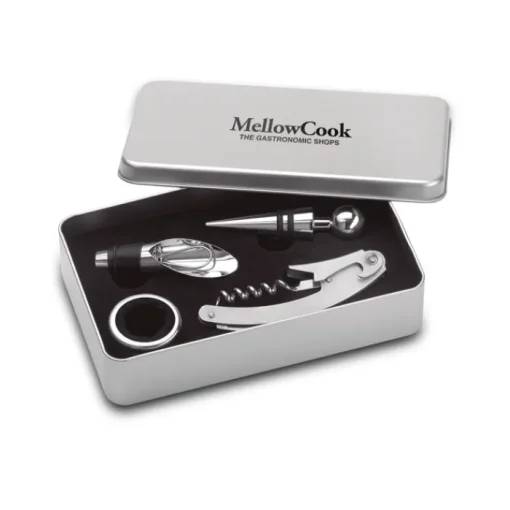 Gift Campaign Set da vino con cofanetto di metallo e 4 accessori Albarino> Gadget Per Vino