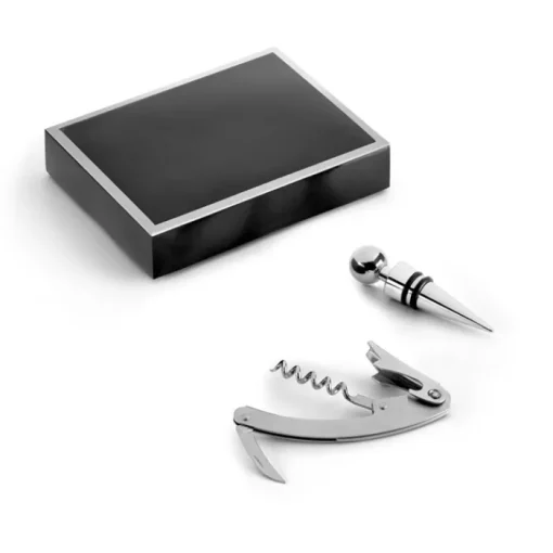 Gift Campaign Set da vino in scatola con tappo e cavatappi in zinco> Gadget Per Vino
