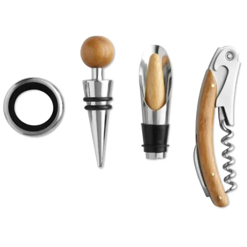 Gift Campaign Set da vino personalizzati con cofanetto di bambù Semillon> Gadget Per Vino