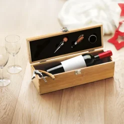 Gift Campaign Set da vino personalizzati con cofanetto di bambù Semillon></noscript> Gadget Per Vino