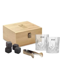 Gift Campaign Set da whisky con 2 bicchieri, 8 cubetti di ghiaccio e pinze Deluxe> Altri Utensili Da Cucina|Bicchieri Di Vetro Personalizzati