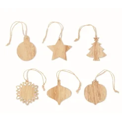 Gift Campaign Set di 6 addobbi natalizi in di faggio da appendere Xmas Tree> Gadget Natalizi