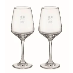 Gift Campaign Set di 2 bicchieri da vino personalizzati in vetro da 400 ml Wine></noscript> Bicchieri Di Vetro Personalizzati