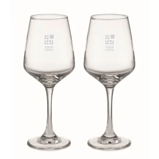 Gift Campaign Set di 2 bicchieri da vino personalizzati in vetro da 400 ml Wine> Bicchieri Di Vetro Personalizzati