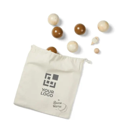 Gift Campaign Set di 6 bocce in legno di pino con boccino in sacchetto> Giochi E Passatempo