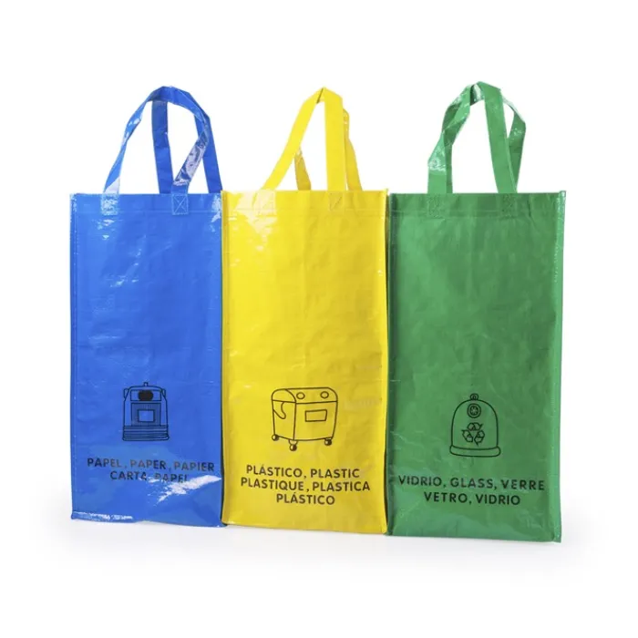 Gift Campaign Set di 3 buste per differenziare la spazzatura 125 g/m2 Recycle> Borse Di Tela Personalizzate