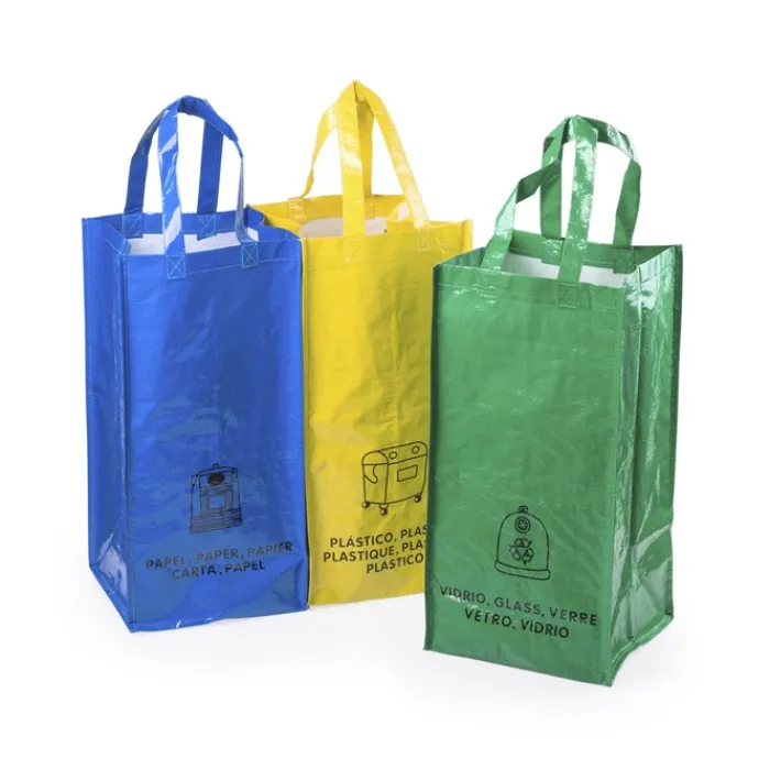 Gift Campaign Set di 3 buste per differenziare la spazzatura 125 g/m2 Recycle> Borse Di Tela Personalizzate