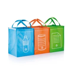 Gift Campaign Set di 3 buste per la raccolta differenziata realizzate in PP Planet> Borse Di Tela Personalizzate