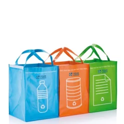 Gift Campaign Set di 3 buste per la raccolta differenziata realizzate in PP Planet></noscript> Borse Di Tela Personalizzate