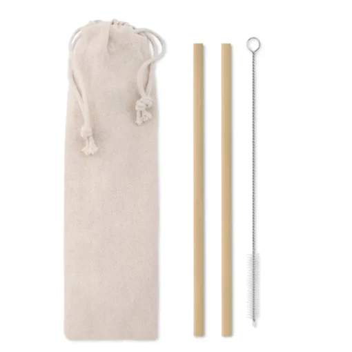 Gift Campaign Set di 2 cannucce in legno bambú con spazzolina Bamboo> Altri Utensili Da Cucina