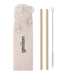 Gift Campaign Set di 2 cannucce in legno bambú con spazzolina Bamboo></noscript> Altri Utensili Da Cucina