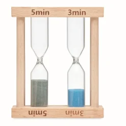 Gift Campaign Set di 2 clessidre con struttura in da 3 e 5 min con logo Double></noscript> Gadget Per Parrucchieri
