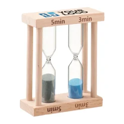 Gift Campaign Set di 2 clessidre con struttura in da 3 e 5 min con logo Double></noscript> Gadget Per Parrucchieri