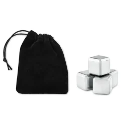 Gift Campaign Set di 4 cubetti di ghiaccio riutilizzabili in metallo con custodia Ice> Altri Utensili Da Cucina