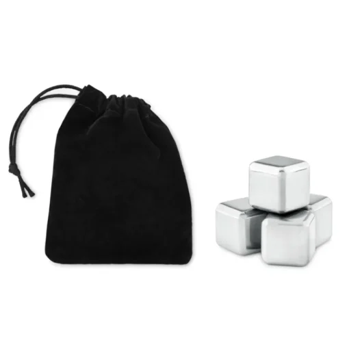 Gift Campaign Set di 4 cubetti di ghiaccio riutilizzabili in metallo con custodia Ice> Altri Utensili Da Cucina