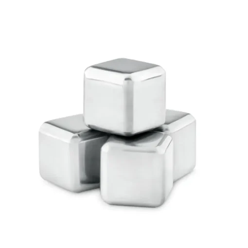Gift Campaign Set di 4 cubetti di ghiaccio riutilizzabili in metallo con custodia Ice> Altri Utensili Da Cucina
