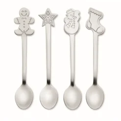 Gift Campaign Set di 4 cucchiaini in acciaio inox con decorazione natalizia> Gadget Natalizi