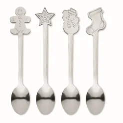 Gift Campaign Set di 4 cucchiaini in acciaio inox con decorazione natalizia> Gadget Natalizi