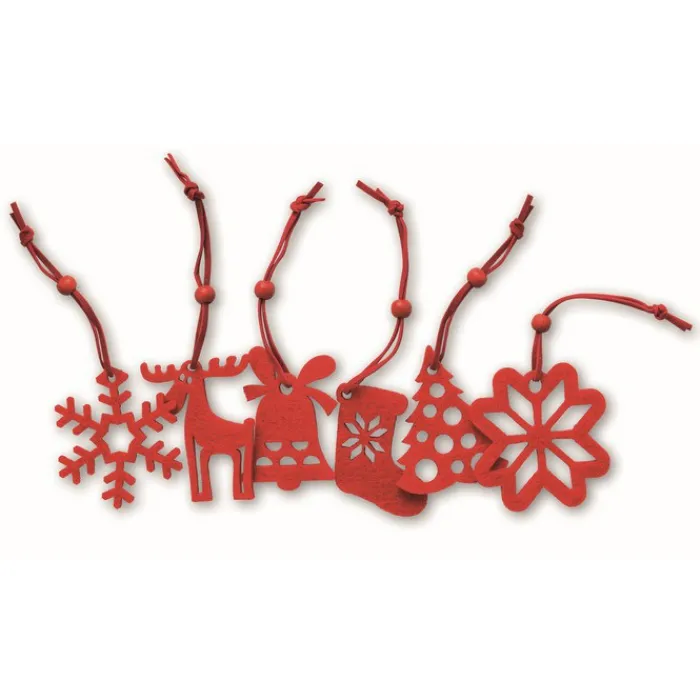 Gift Campaign Set di 6 decorazioni differenti realizzate in feltro da appendere Xmas> Gadget Natalizi