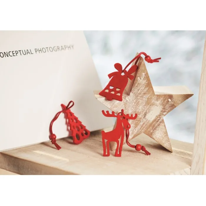Gift Campaign Set di 6 decorazioni differenti realizzate in feltro da appendere Xmas> Gadget Natalizi
