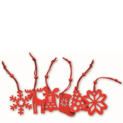Gift Campaign Set di 6 decorazioni differenti realizzate in feltro da appendere Xmas> Gadget Natalizi