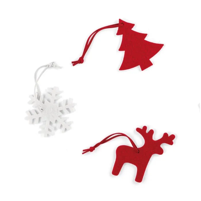 Gift Campaign Set di 3 decorazioni in feltro: albero, renna e fiocco di neve Snow> Gadget Natalizi