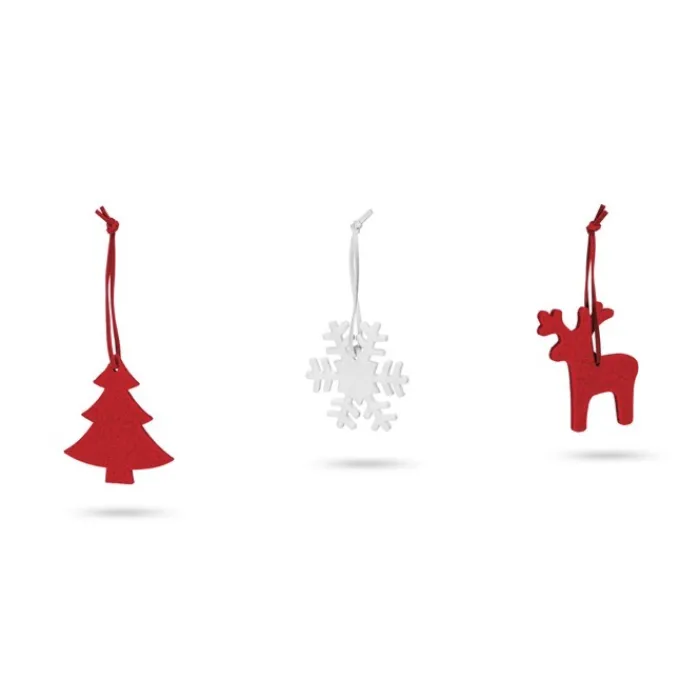 Gift Campaign Set di 3 decorazioni in feltro: albero, renna e fiocco di neve Snow> Gadget Natalizi