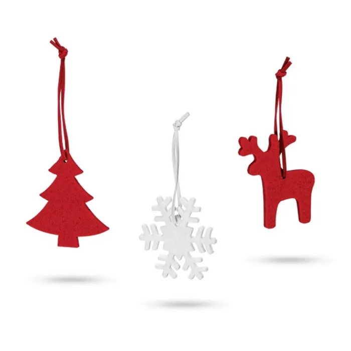 Gift Campaign Set di 3 decorazioni in feltro: albero, renna e fiocco di neve Snow> Gadget Natalizi