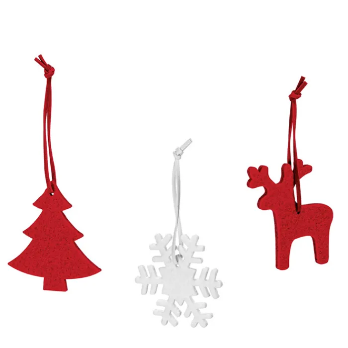 Gift Campaign Set di 3 decorazioni in feltro: albero, renna e fiocco di neve Snow> Gadget Natalizi