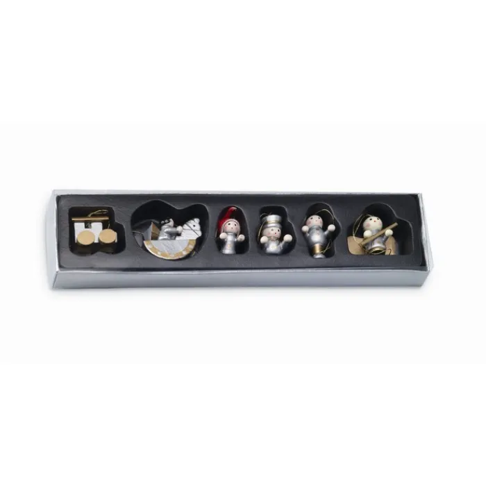 Gift Campaign Set di 6 decorazioni in legno per l'albero di Natale in scatola Wood> Gadget Natalizi