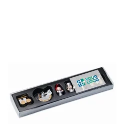 Gift Campaign Set di 6 decorazioni in legno per l'albero di Natale in scatola Wood></noscript> Gadget Natalizi