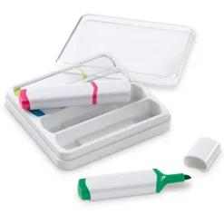 Gift Campaign Set di 4 evidenziatori in scatola con coperchio trasparente> Evidenziatori