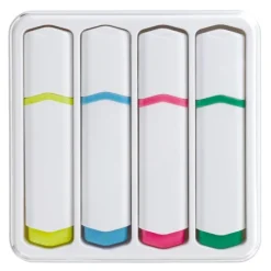 Gift Campaign Set di 4 evidenziatori in scatola con coperchio trasparente></noscript> Evidenziatori