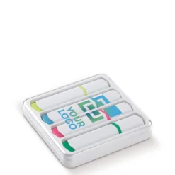 Gift Campaign Set di 4 evidenziatori in scatola con coperchio trasparente></noscript> Evidenziatori