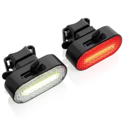 Gift Campaign Set di 2 luci per bici in plastica riciclata con 5 modalità di luce> Gadget Per Bicicletta