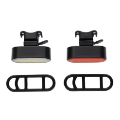Gift Campaign Set di 2 luci per bici in plastica riciclata con 5 modalità di luce></noscript> Gadget Per Bicicletta
