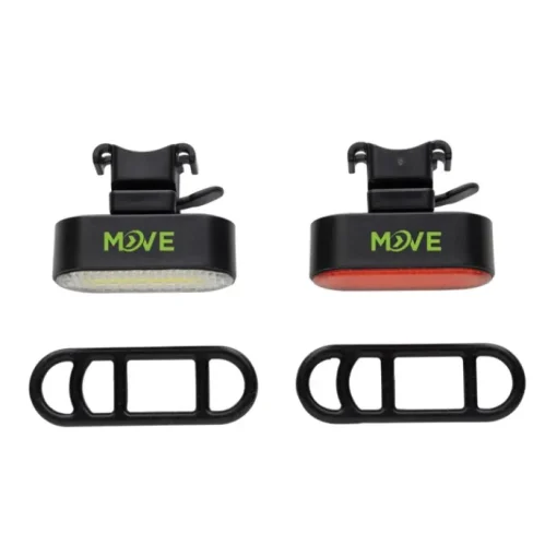 Gift Campaign Set di 2 luci per bici in plastica riciclata con 5 modalità di luce> Gadget Per Bicicletta
