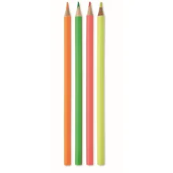Gift Campaign Set di 4 matite colorate contenute in una scatola kraft Fluo></noscript> Matite Colorate