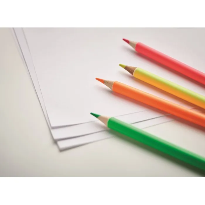 Gift Campaign Set di 4 matite colorate contenute in una scatola kraft Fluo> Matite Colorate