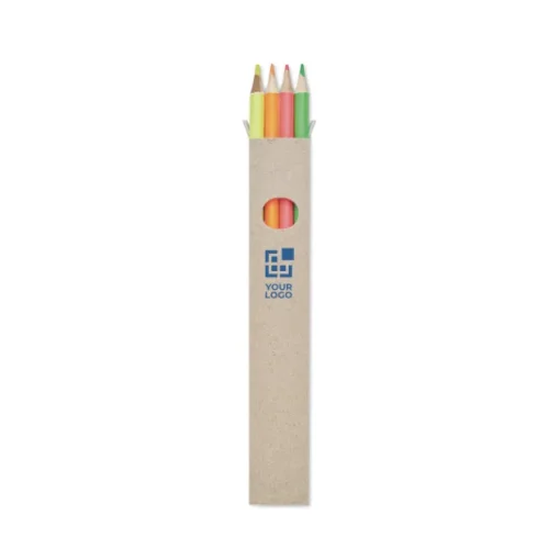 Gift Campaign Set di 4 matite colorate contenute in una scatola kraft Fluo> Matite Colorate