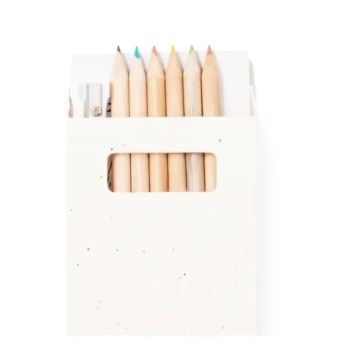 Gift Campaign Set di 6 matite colorate con temperino e disegni in scatola con semi> Matite Colorate