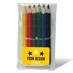 Gift Campaign Set di 6 matite colorate in custodia trasparente personalizzabile> Matite Colorate