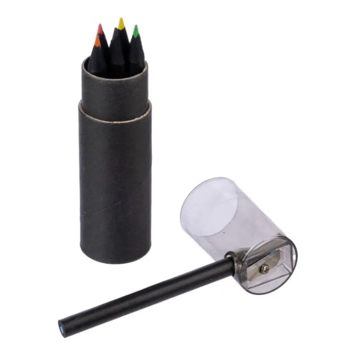 Gift Campaign Set di 7 matite colorate in cilindro di cartone con temperamatite> Matite Colorate