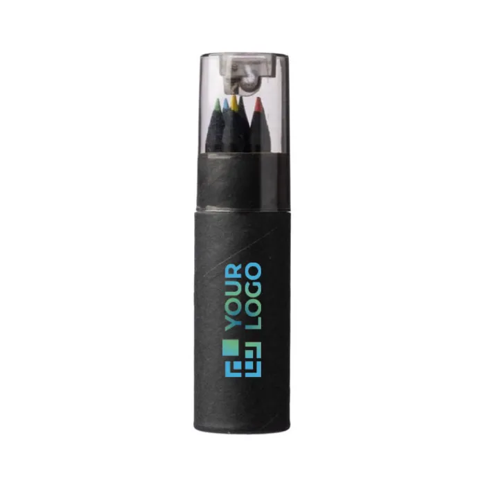 Gift Campaign Set di 7 matite colorate in cilindro di cartone con temperamatite> Matite Colorate