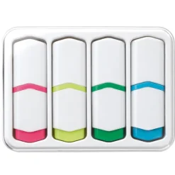 Gift Campaign Set di 4 mini evidenziatori in scatola con coperchio trasparente></noscript> Evidenziatori