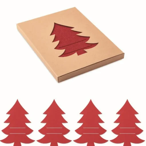 Gift Campaign Set di 4 porta posate a forma di abete personalizzabili Christmas Tree> Gadget Natalizi