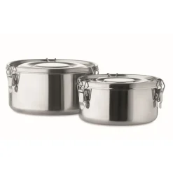 Gift Campaign Set di 2 portavivande promozionali rotondi da 450 e 900ml Inox> Porta Pranzo