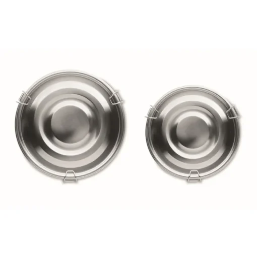 Gift Campaign Set di 2 portavivande promozionali rotondi da 450 e 900ml Inox> Porta Pranzo