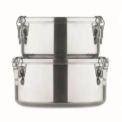 Gift Campaign Set di 2 portavivande promozionali rotondi da 450 e 900ml Inox></noscript> Porta Pranzo